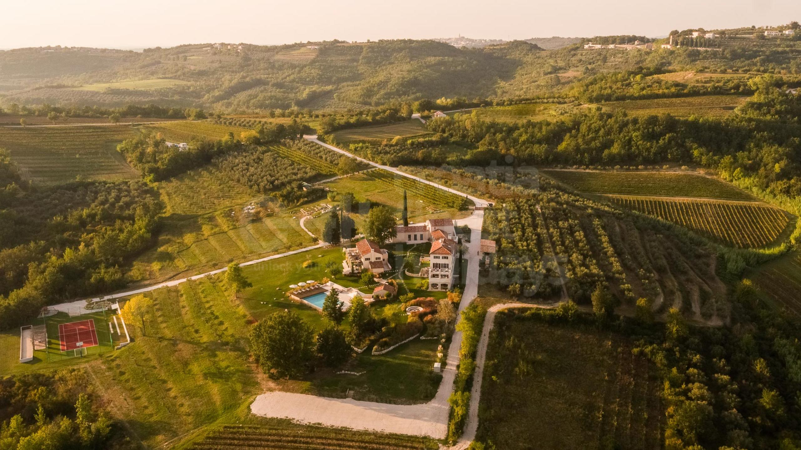 Aerial view of the Luxury villa with concierge service and private pool