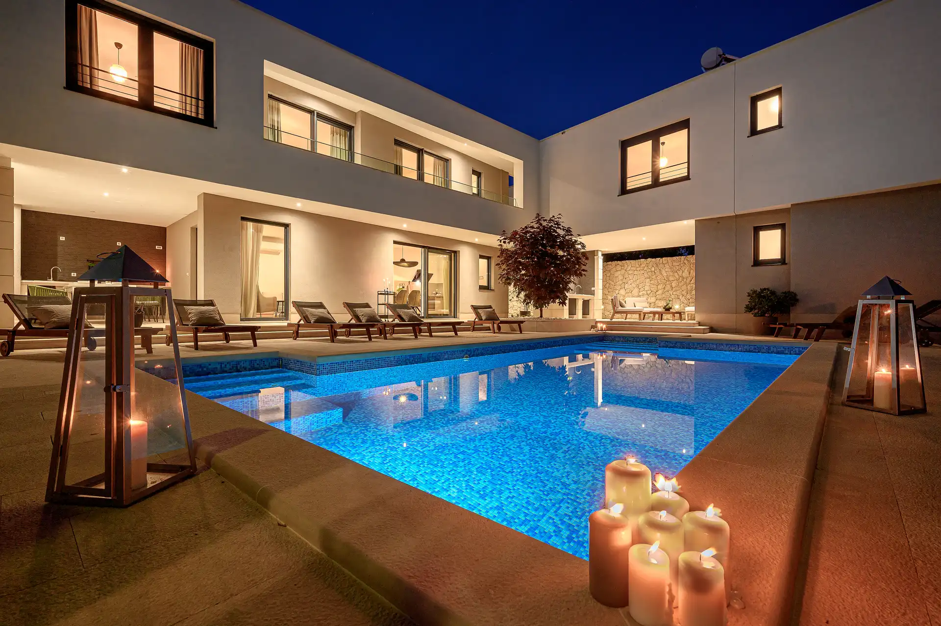 Luxury Villa Adria Kaštela with heated pool and sea view Split area.