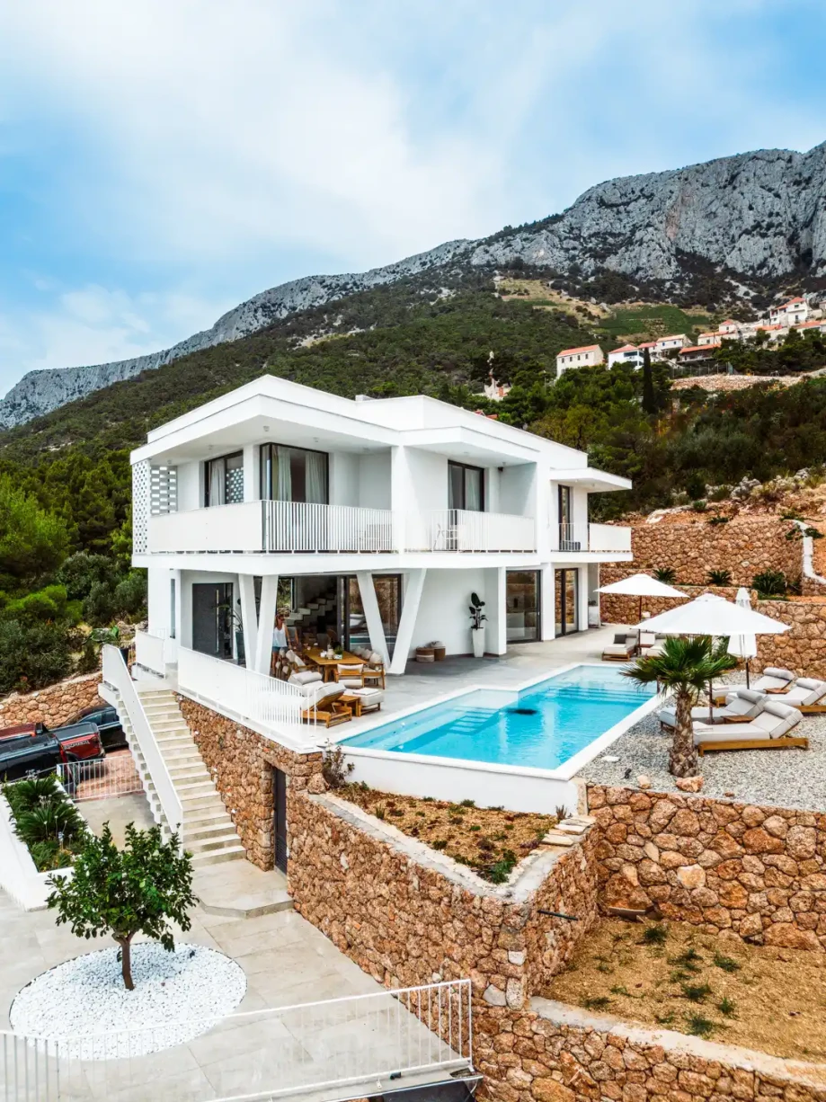 Aerial view of Villa Hvar Hideaway.