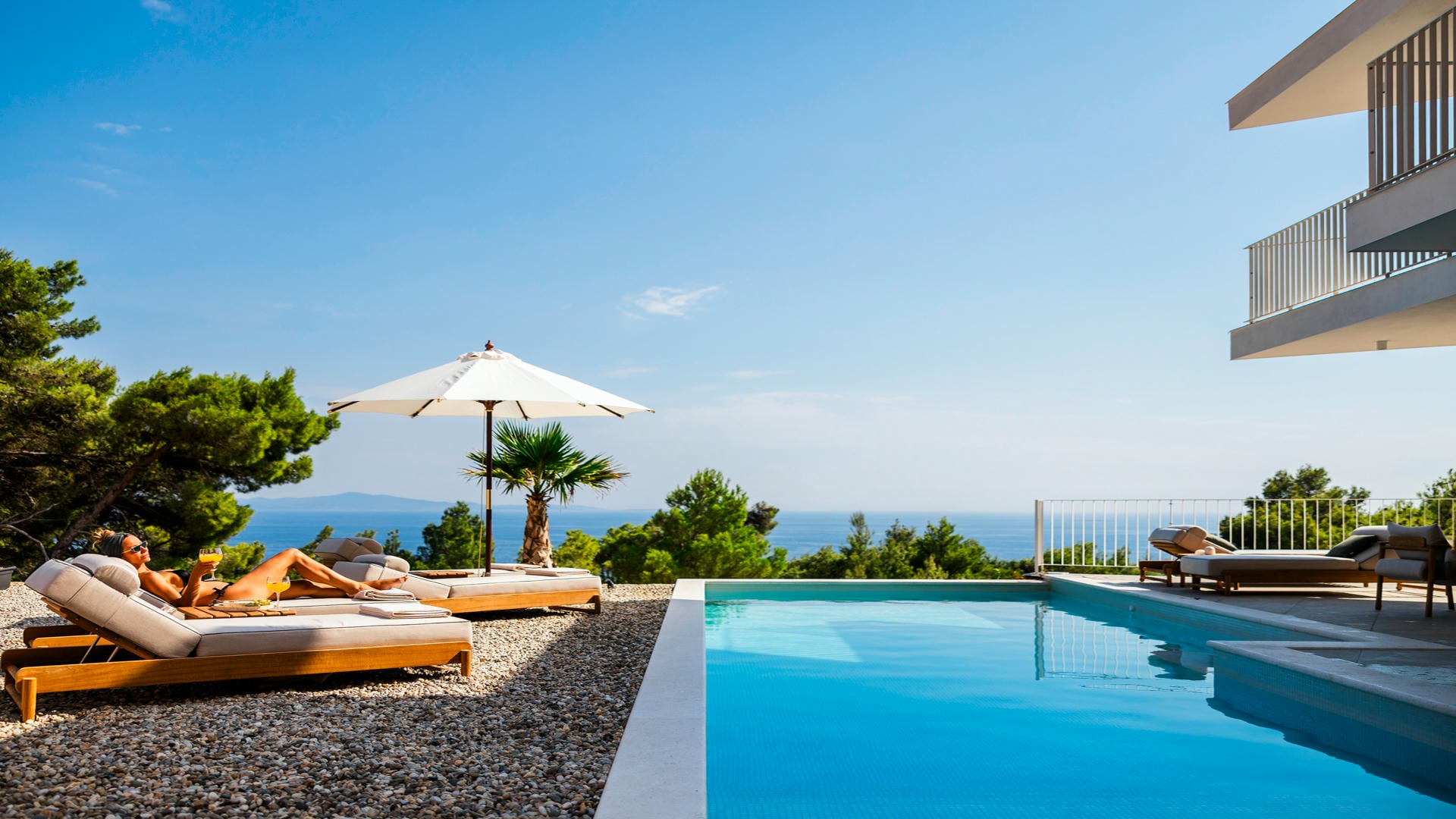 Infinity pool with Adriatic Sea view at Villa Hvar Hideaway